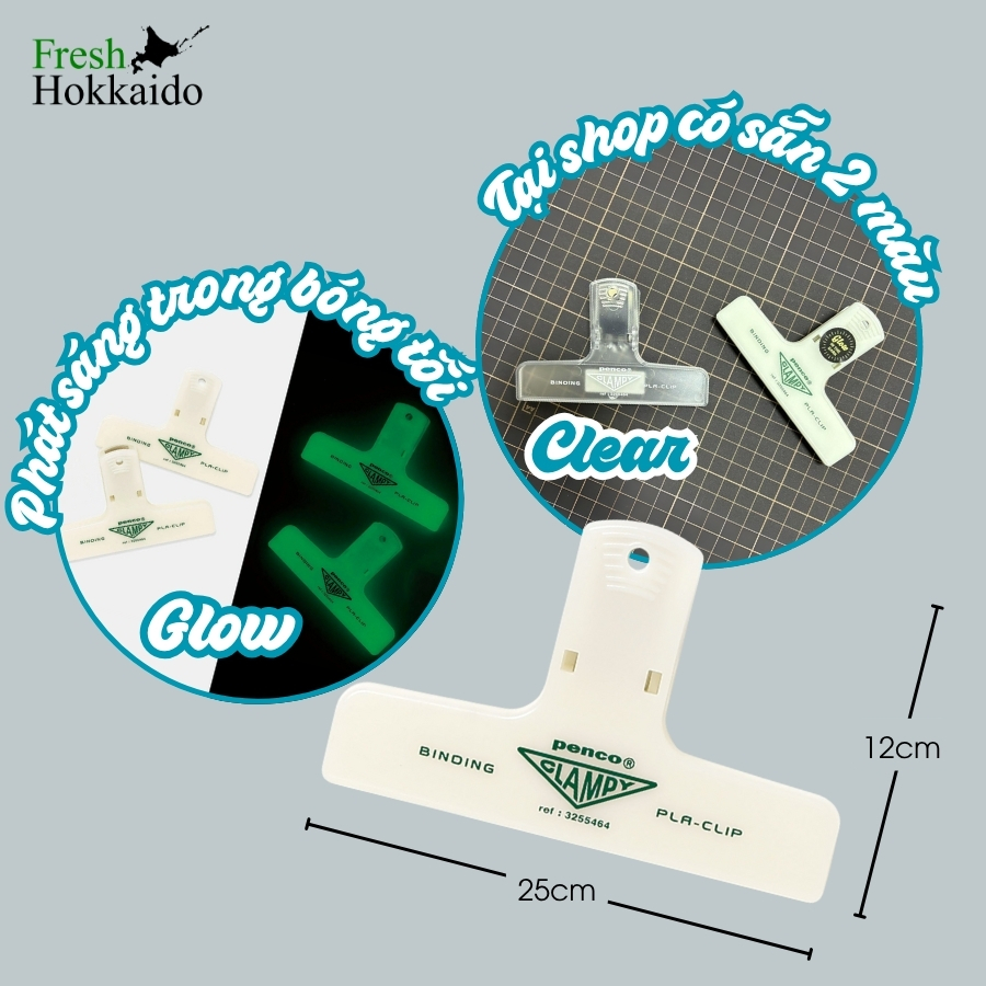 [penco] Kẹp nhựa - Plastic Clip - Trong suốt/Dạ quang