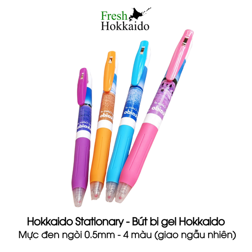[16254897921] Bút bi gel Hokkaido - Mực đen ngòi 0.5mm -  4 màu (giao ngẫu nhiên)