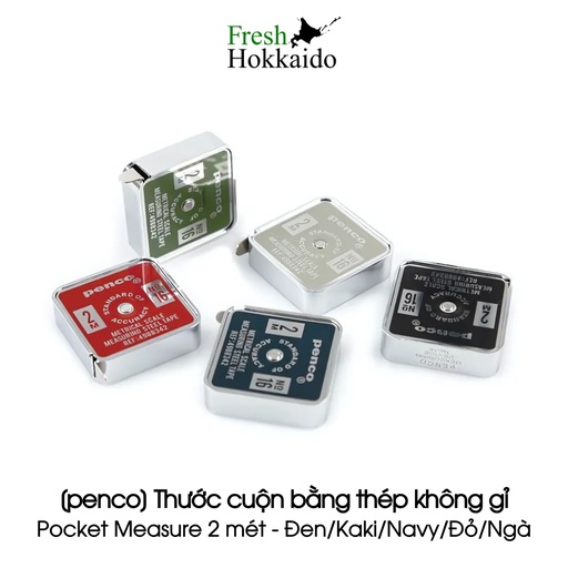 [penco] Thước cuộn bằng thép không gỉ - Pocket Measure 2 mét