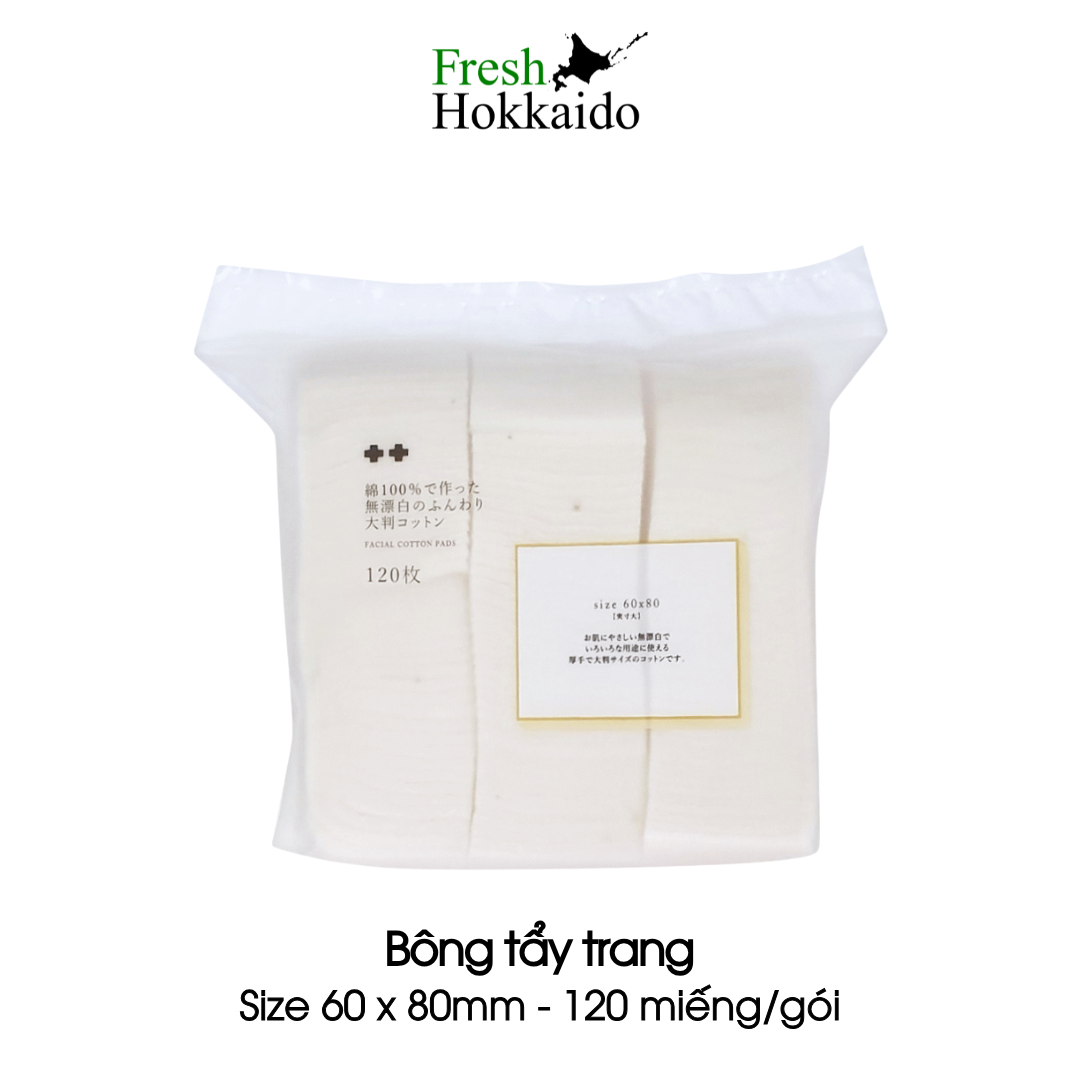 [22746854053] [SATSUDORA] Bông tẩy trang - Size 60 x 80mm - Gói 120 miếng